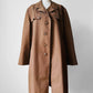 1950s Mocha Relaxed Fit Midi-Length Trench Coat - Sz. M/L