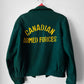 1970s - 1980s Hunter Green Embroidered Snap Button Canadian Armed Forces Patch Jacket