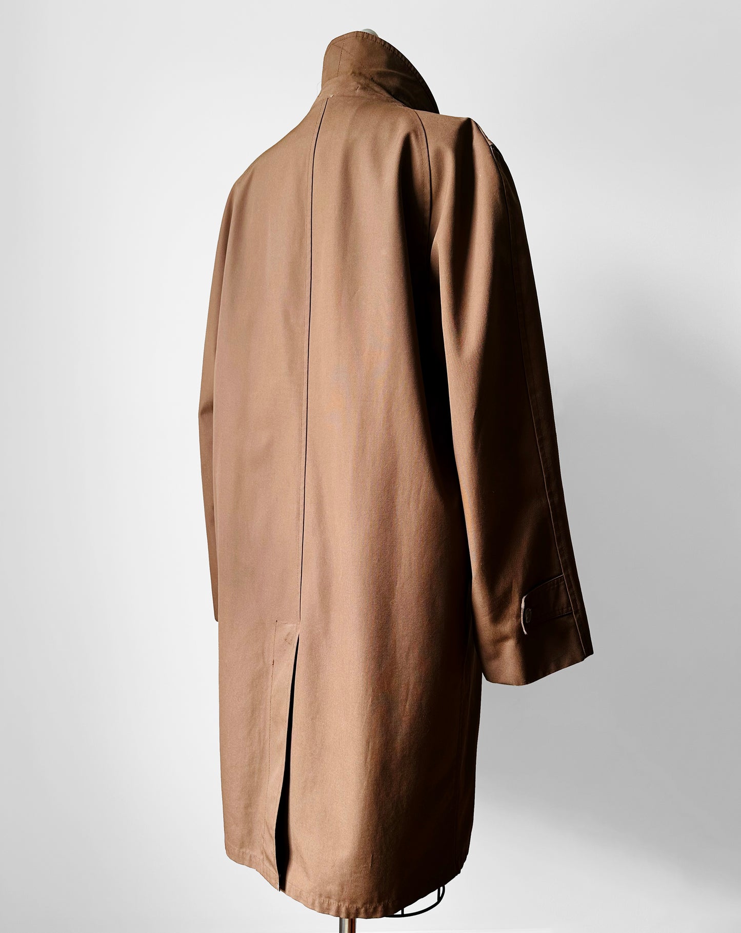 1950s Mocha Relaxed Fit Midi-Length Trench Coat - Sz. M/L