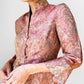 1990s Fitted Button Front European Silk Brocade Top- Sz. XS/S
