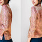 1990s Fitted Button Front European Silk Brocade Top- Sz. XS/S