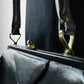 1940s - 1950s Black Leather Handbag with Brass Accents