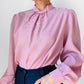 1960s Mauve Floral Embroidered Made in Italy Blouse  - Sz. S/M