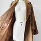 1980s Tan Agatha Girls Paris Lambswool Cashmere Blended Overcoat - Sz. S-L
