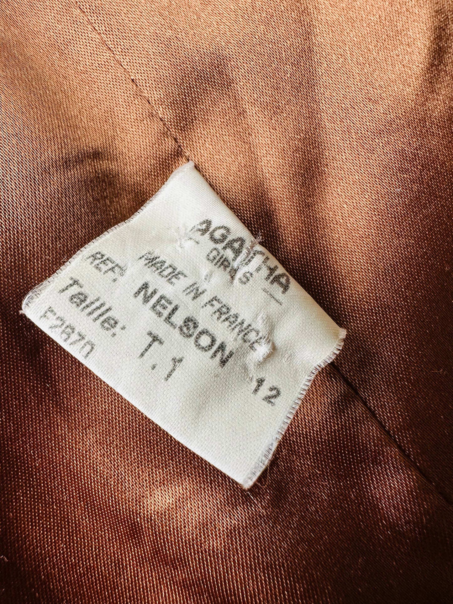 1980s Tan Agatha Girls Paris Lambswool Cashmere Blended Overcoat - Sz. S-L