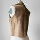 1960s Tan Sleeveless Crop Leather Suede Vest - Sz. XS