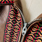 Late 1960s Saddle Brown Leather Woven Trim Metal Zipper Coat - Sz. M