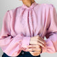 1960s Mauve Floral Embroidered Made in Italy Blouse  - Sz. S/M