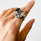 925 Silver Black Onyx Adjustable Locket Statement Ring