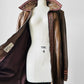 Late 1960s Saddle Brown Leather Woven Trim Metal Zipper Coat - Sz. M