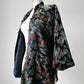 1960s Mid-Century Black Silk Chinoiserie Landscape Mandarin Collar Jacket - Sz. Sm