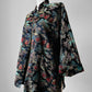 1960s Mid-Century Black Silk Chinoiserie Landscape Mandarin Collar Jacket - Sz. Sm