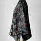 1960s Mid-Century Black Silk Chinoiserie Landscape Mandarin Collar Jacket - Sz. Sm
