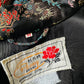 1960s Mid-Century Black Silk Chinoiserie Landscape Mandarin Collar Jacket - Sz. Sm