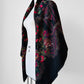 X-Large Black and Red Floral Italian Wool Scarf