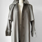 Vintage 1980s Classic Greige Wool Caped Trench Overcoat - Sz. S/M