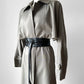 Vintage 1980s Classic Greige Wool Caped Trench Overcoat - Sz. S/M