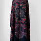 X-Large Black and Red Floral Italian Wool Scarf