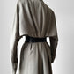Vintage 1980s Classic Greige Wool Caped Trench Overcoat - Sz. S/M