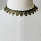 1920s Antiqued Gold Leaf Motif Tarnished Link Necklace