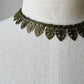 1920s Antiqued Gold Leaf Motif Tarnished Link Necklace