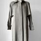 Vintage 1980s Classic Greige Wool Caped Trench Overcoat - Sz. S/M