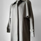 Vintage 1980s Classic Greige Wool Caped Trench Overcoat - Sz. S/M