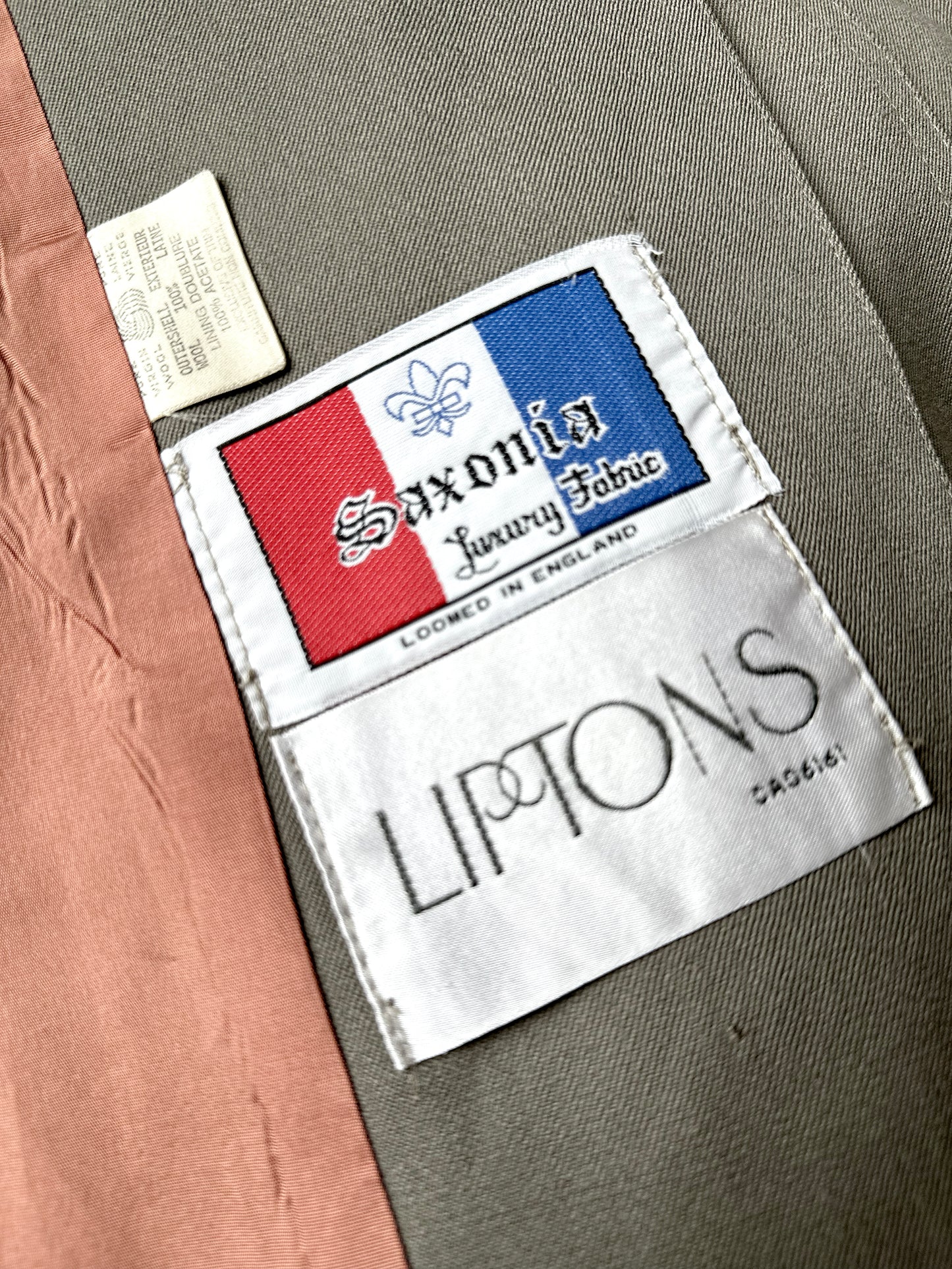 Vintage 1980s Classic Greige Wool Caped Trench Overcoat - Sz. S/M