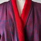 1980s Plum Navy Starburst Silk Kimono  - Sz. O/S