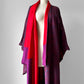 1980s Plum Navy Starburst Silk Kimono  - Sz. O/S