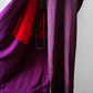 1980s Plum Navy Starburst Silk Kimono  - Sz. O/S
