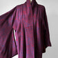 1980s Plum Navy Starburst Silk Kimono  - Sz. O/S