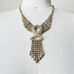 1920s Style Faux Diamond Fringe Costume Jewelry Necklace