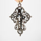 Sterling Silver Mother of Pearl Wood Filigree Cross Necklace Pendant