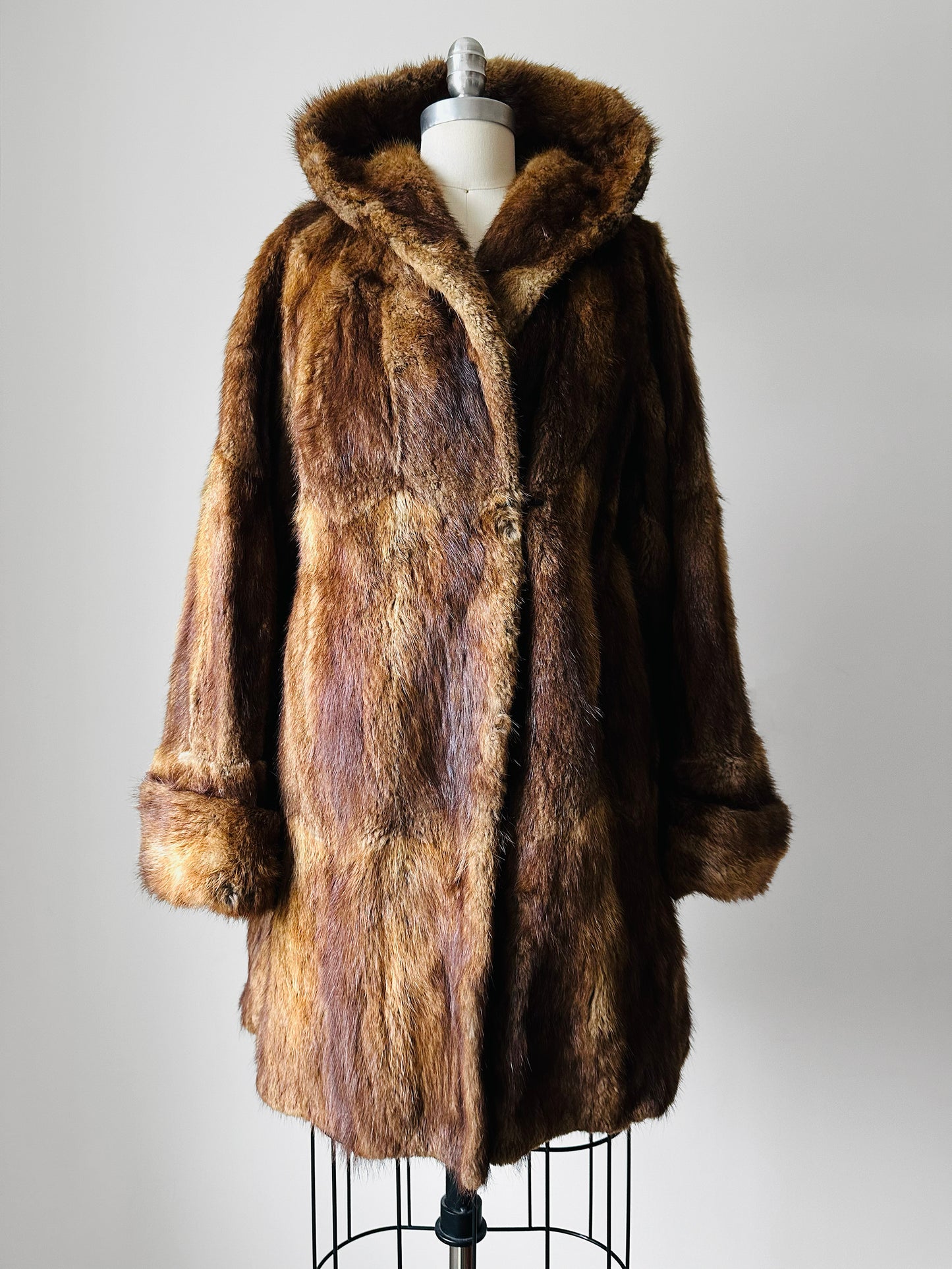 1960s Bell Sleeve A-line Fur Coat - Sz. S/M