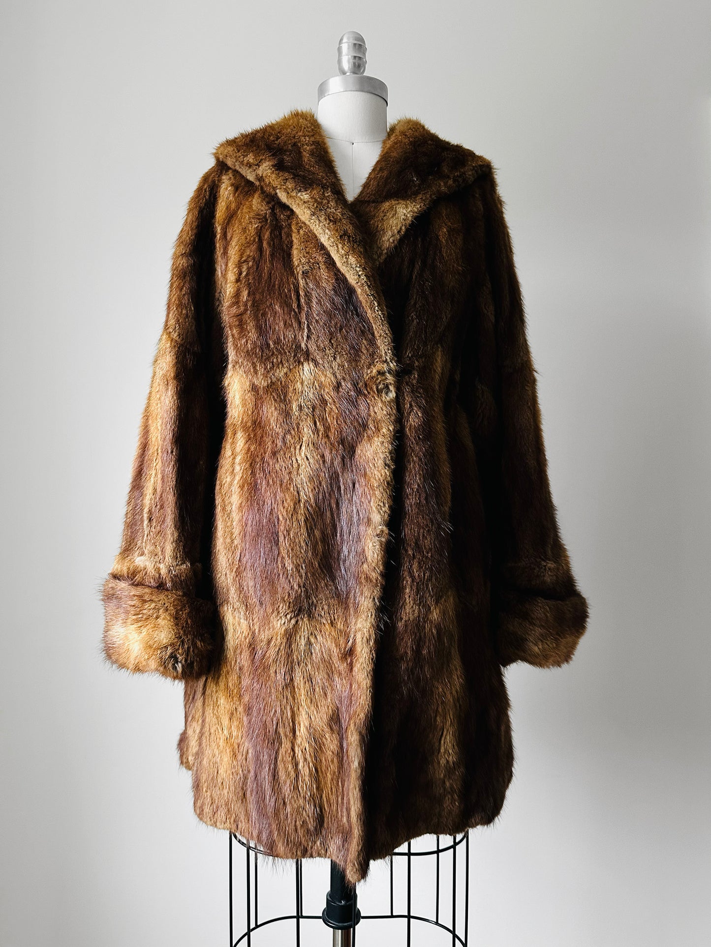 1960s Bell Sleeve A-line Fur Coat - Sz. S/M