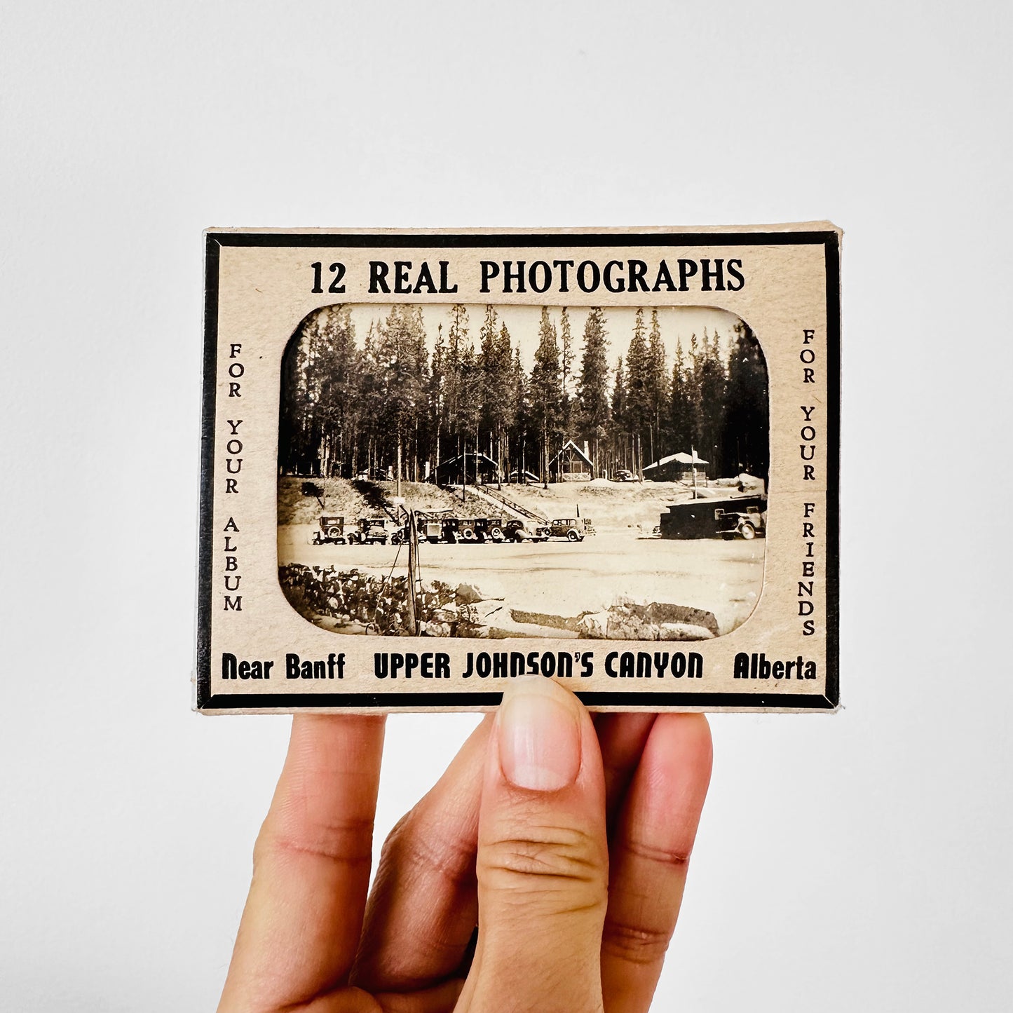 Early 1900s JOHNSON'S CANYON CANADA Black and White Photography Travel Souvenir Packs