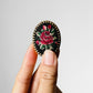 1950s Oval Roses Petit Point Brooch Pin