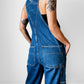 1990s Calvin Klein Dark Wash Overalls - Sz. S/M