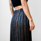 1980s Blue and Gold West Germany Textured Straight Split-Front / Back Wool Blend Skirt - Sz. S