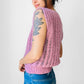 1970s - 1980s Mauve Hand-Knit Sleeveless Top - Sz. S/M