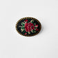 1950s Oval Roses Petit Point Brooch Pin