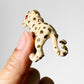 Emerald Green Glass Eyed Enamelled Metal Cheetah Brooch Pin