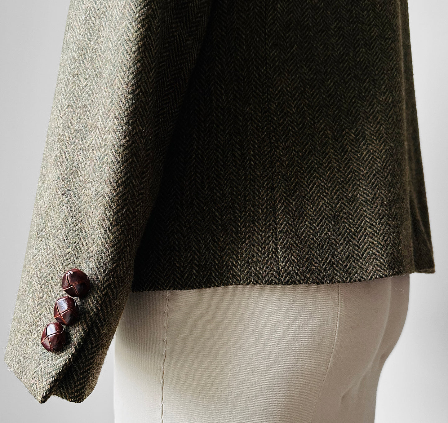 1970s - 1980s JH Collection Short-Waisted Wool Tweed Jacket - Sz. Small