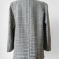 1980s Grey and Off-White Wool Houndstooth Blazer Double-Breasted Jacket- Sz. M