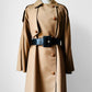 1980s Tan Wool Double Breasted Trench Duster Coat - Sz. S/M