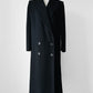 1980s Black Wool Exaggerated Collar Coat- Sz. S/M