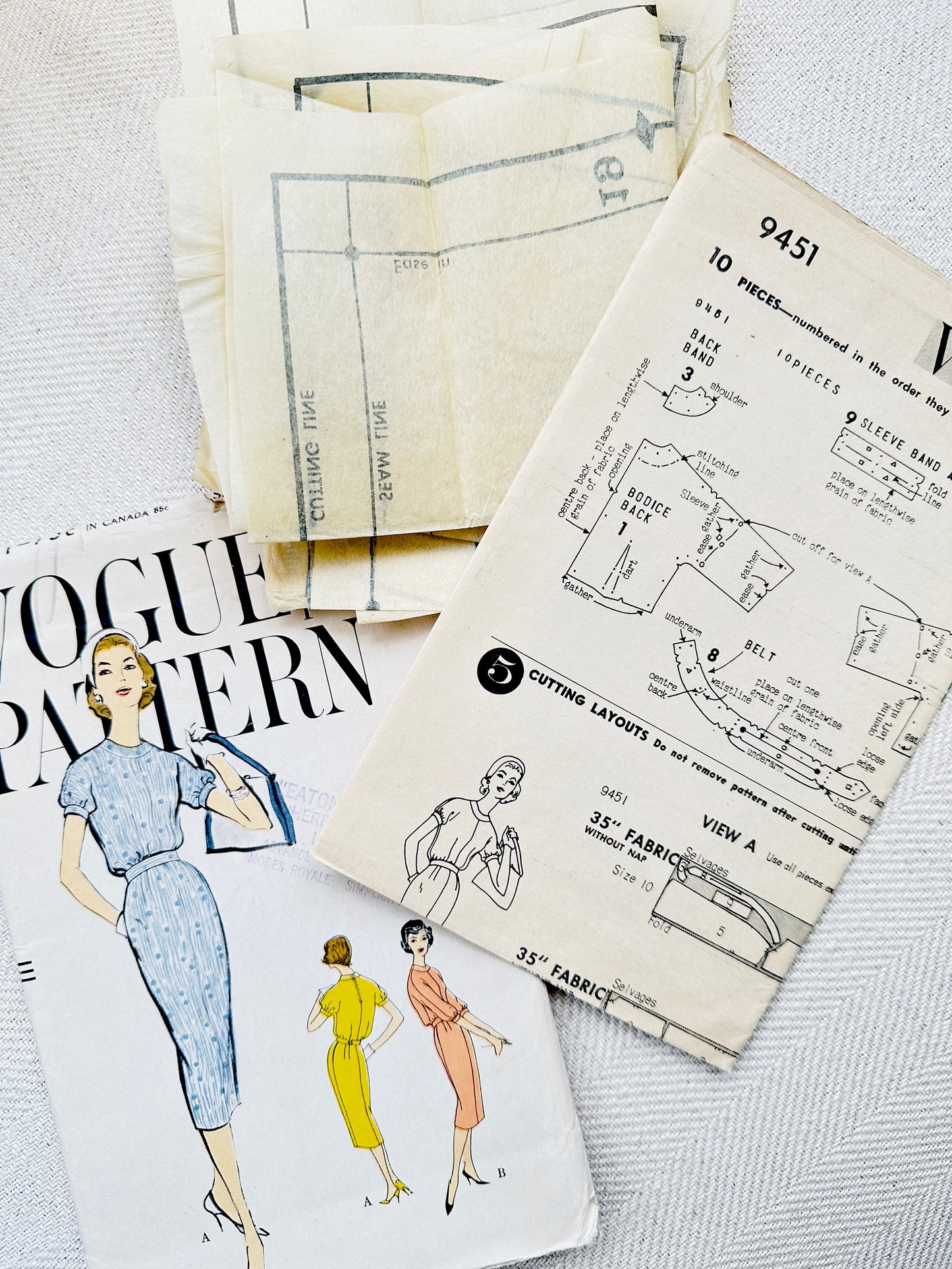 1960s Vintage Vogue Dress Sewing Pattern