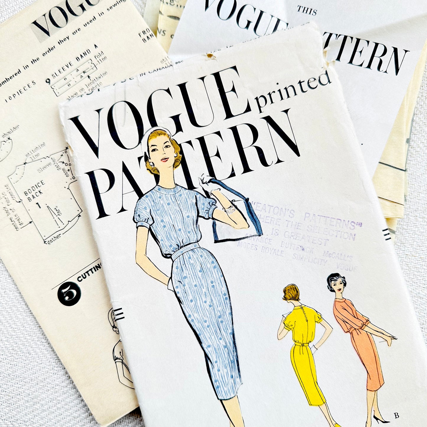 1960s Vintage Vogue Dress Sewing Pattern