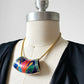 1980s Jewel-Toned Enamel Gold-Toned Statement Necklace